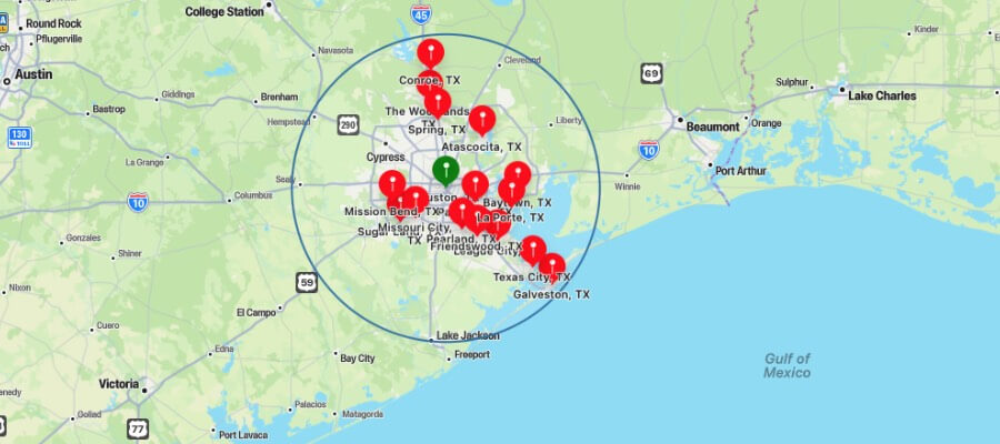 houston 50 mile radius